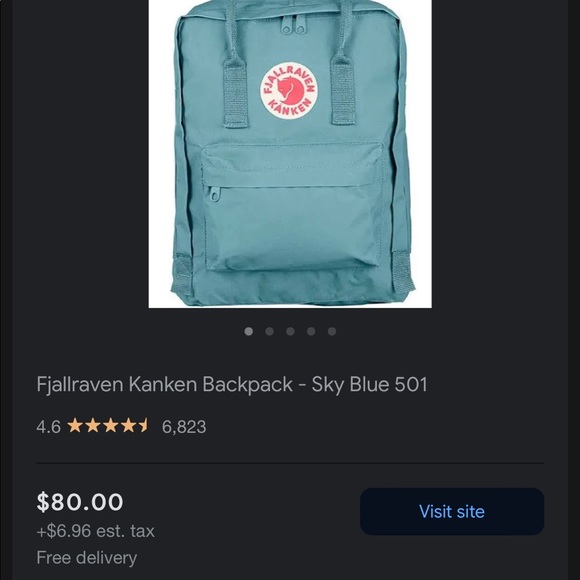Fjallraven Kanken Backpack 23510 Color Dusk 16l Classic Bag - Picture 3 of 5